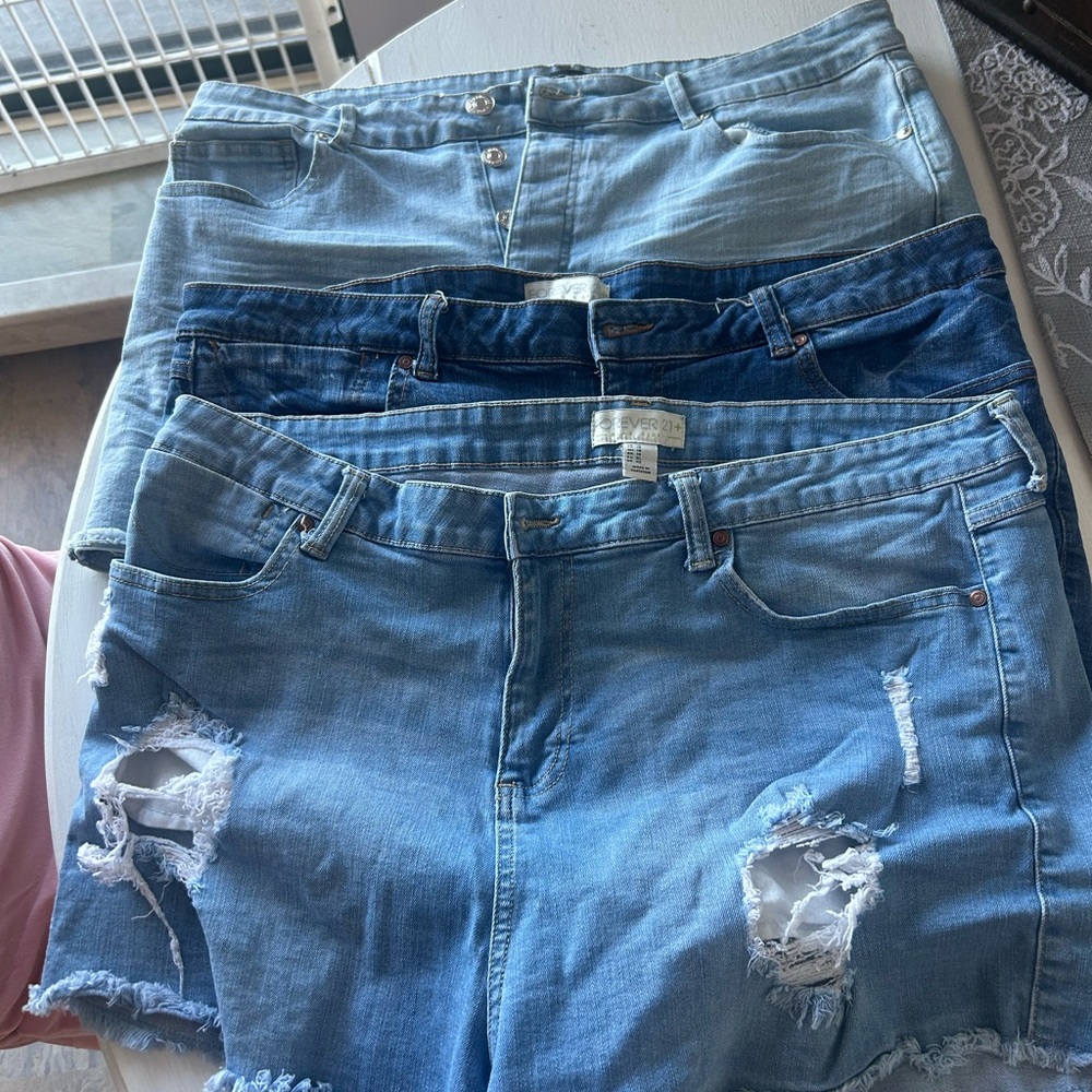 Forever 21 Light Blue Denim Shorts